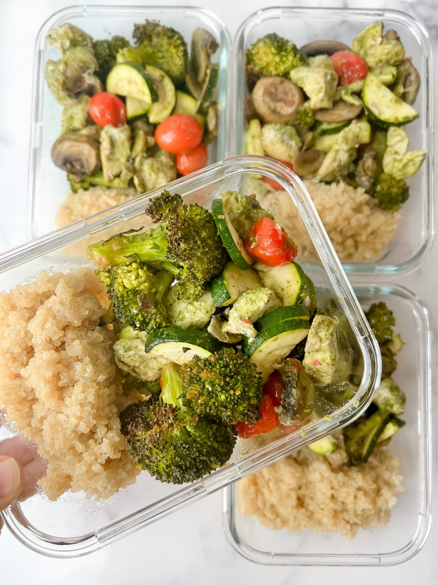 Pesto Sheet Pan Meal Prep - TeacherTastes