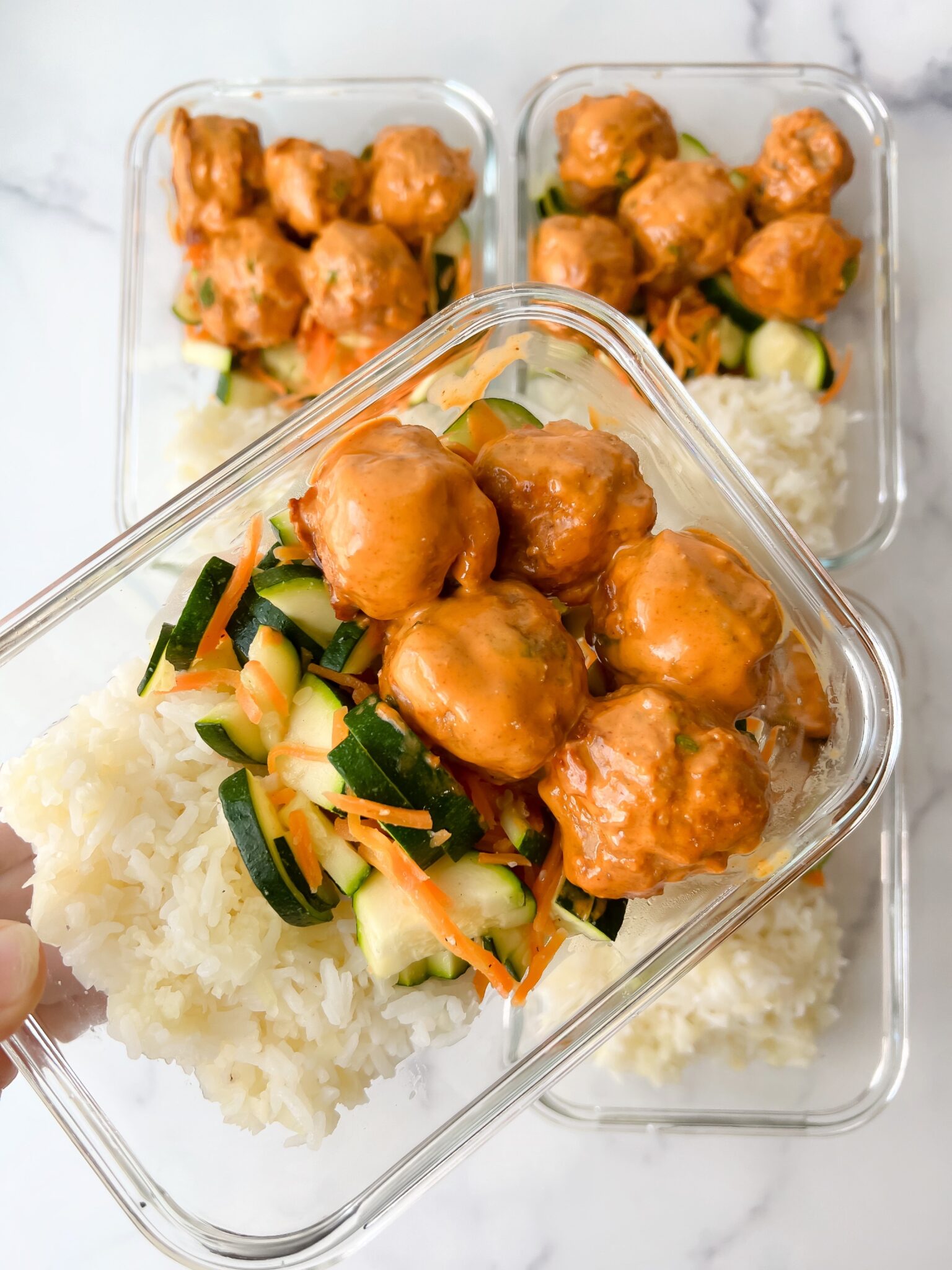 Buffalo Turkey Meatball Meal Prep - TeacherTastes