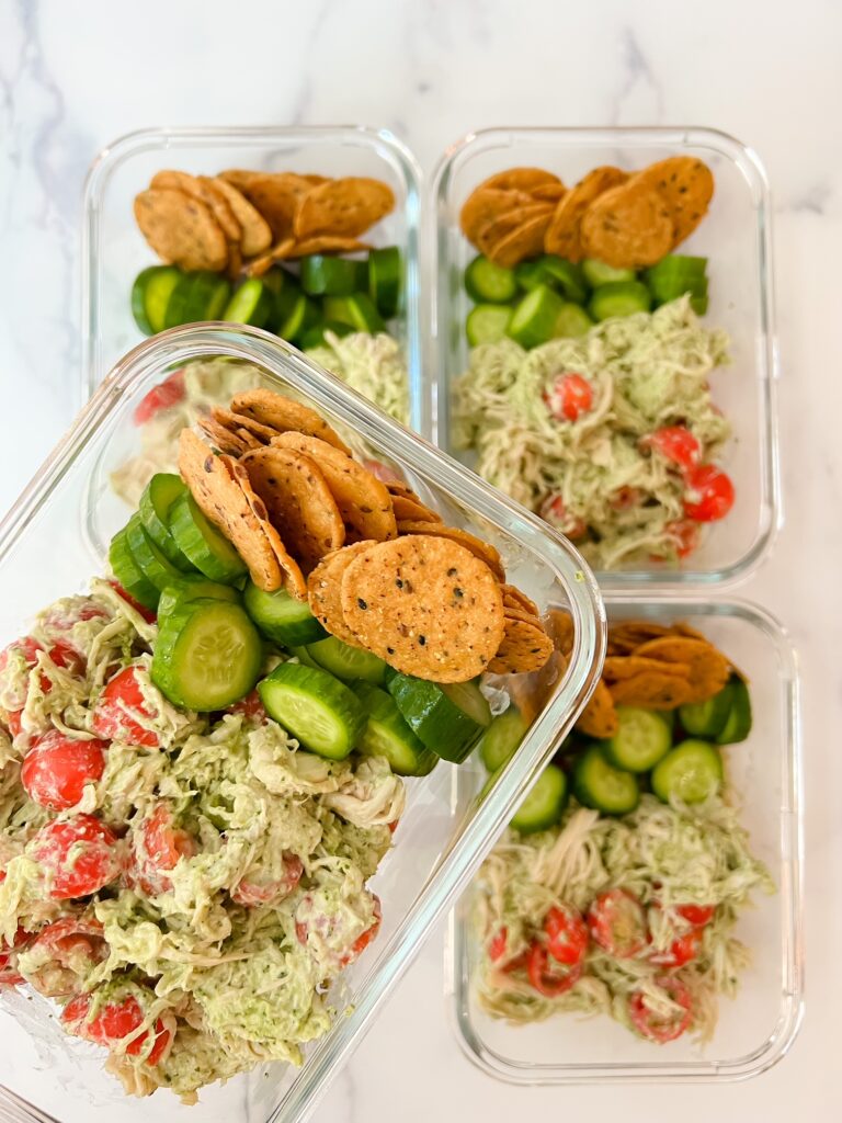 Pesto Chicken Salad Meal Prep - TeacherTastes